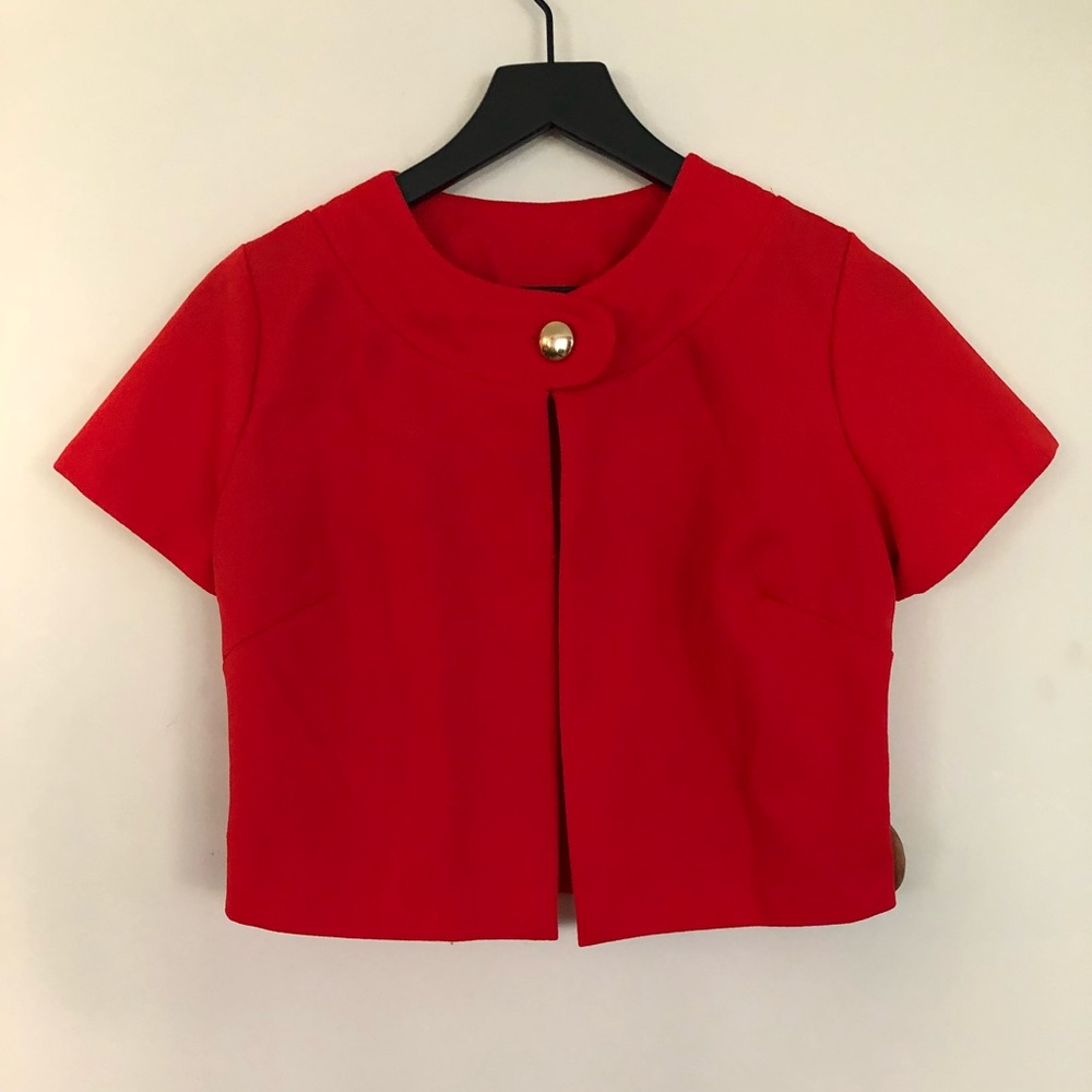 Vintage single button top in red